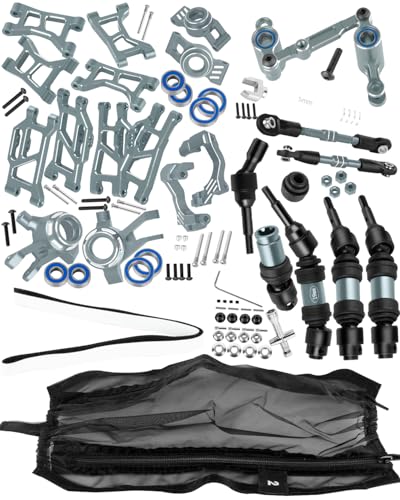 RC Upgrade Parts for Mini Slash 4X4,Mini Rally VXL Ford RS200(#108164-1#108046-1),RC Driveshafts CVD,A Arms,Caster Block Set,Steering,Turnbuckles Links,Dirt Resist Guard Cover,Titanium - color: Titanium(1set)