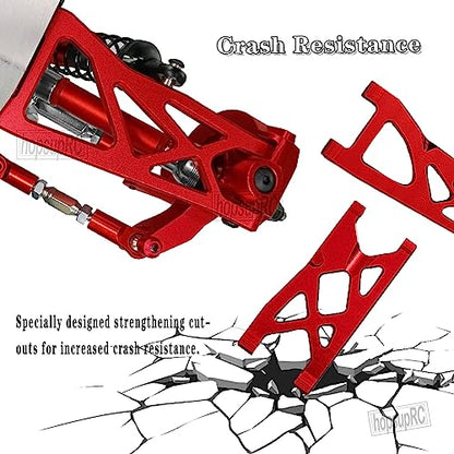Upgrades Part for 1/10 Senton/Granite 4X4, Alloy Front Rear Shocks&A Arms&Front Steering Block Knuckles & C-Hubs Caster Blocks & Rear Hubs&Adjustable Turnbuckles Camber Links,Red