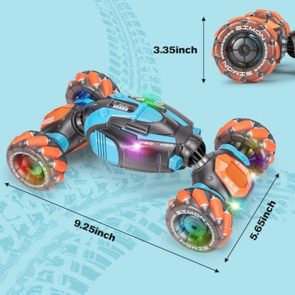 BotZilla Gesture Sensing RC Stunt Car - Boys Girls Toys Age 6-8-12, 4WD Hand Controlled Remote Control Twist Car with Light & Music,Cool Birthday Presents and Ideas Gifts for Kids