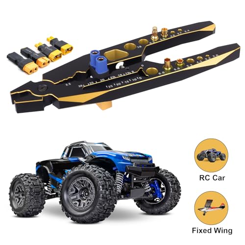 Aluminum Alloy RC Shock Absorber Pliers RC Crawler Shocks Multifunction Pliers RC Rod Ends Disassemble Tools for Traxxas Arrma Axial Losi Redcat Racing Cars Trucks (Black&Gold)