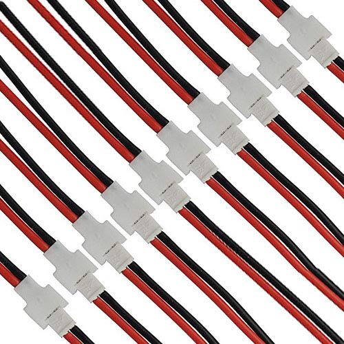10 Pairs 2.0mm Spade 2P Cable Lead Plug Connector Male and Female for 1S Lipo Battery Charging Drone Syma X5C X5SW SNAPTAIN S5C - style: 10pairs 1s