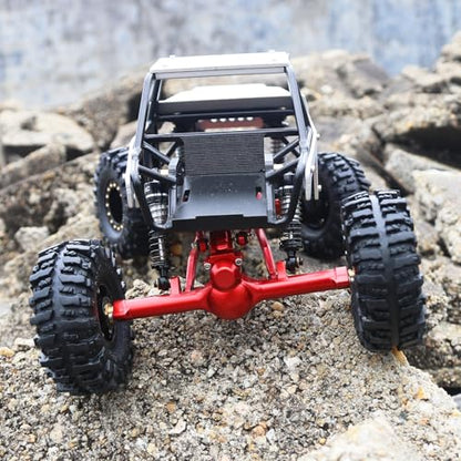 OGRC +4mm Axles with Double Joint Shaft & Brass Steering Knuckle for SCX24 | Aluminum Axle Housing, Brass Steering Knuckles, Stock 2/16T Gears, for Axial SCX24 AX24 1/24 RC Crawler, Red - color: Red