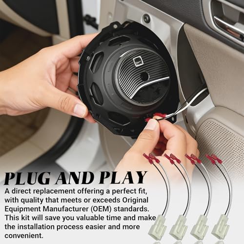 Car Door Speaker Harness Adapter, Audio Bass Speaker Wiring Harness, Stereo Plug Adapter, Subwoofer Wire Modification Cable Conversion Accessories, Compatible with Mitsubishi Subaru (4PCS)