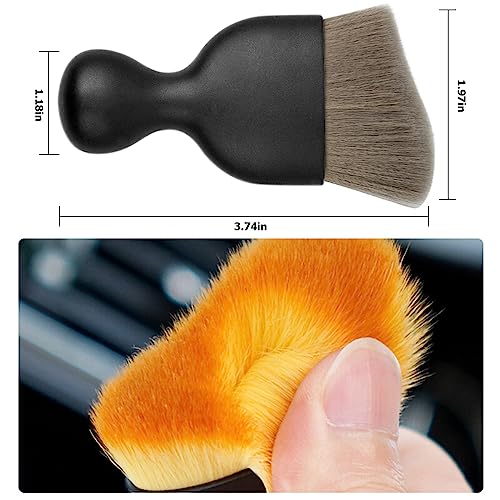 Blilo Car Interior Detailing Brush, Auto Soft Hair Cleaning Brushes, Scratch Free Curved Dirt Dust Collectors, Removal Tool for Vehicle Dashboard Air Conditioner Vents Leather (Grey/1PCS) | soft synthetic bristles, curved profile, wet or dry use, fits mos