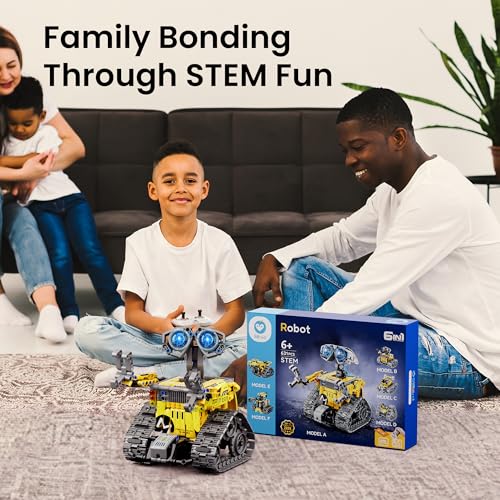 Sillbird Robot Building Kit with APP & Remote Control Gifts for Boys 8-13 | STEM Coding Robotic Toys, Educational Birthday Presents for Kids, App-Controlled, Buildable 6in1 Models, 631 Pieces - color: 1-yellow