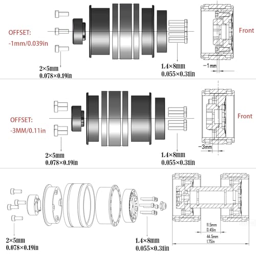 RC 1.0 Beadlock Wheels and Tires for 1/18 1/24 Trx4m SCX24 FMS FCX24 RC Crawler Car,Aluminum 4pcs RC Wheel Rim Soft Rubber Tires,RC Wheels 1.0,Titanium - color: Titanium (1.0 in Tires)