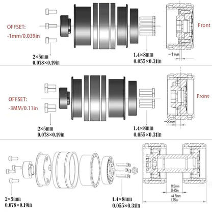 RC 1.0 Beadlock Wheels and Tires for 1/18 1/24 Trx4m SCX24 FMS FCX24 RC Crawler Car,Aluminum 4pcs RC Wheel Rim Soft Rubber Tires,RC Wheels 1.0,Titanium - color: Titanium (1.0 in Tires)