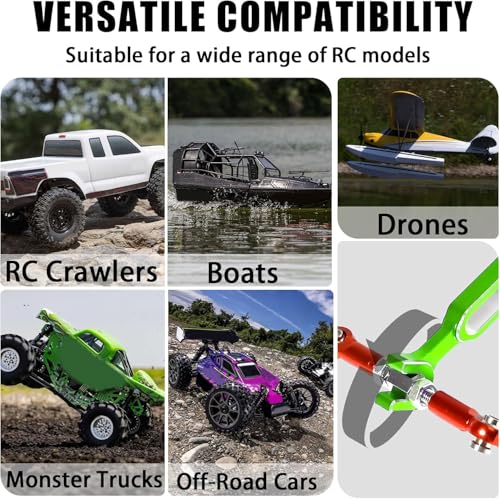 4PCS RC Wrench 3.0/3.2/3.5/3.7/4.0/5.0/5.5/6.0mm Turnbuckle Nut Ball Joint Remover Aluminum Alloy RC Car Repair Tool For RC Crawler Monster Truck Off Road Car Drone Boat Upgrade Parts, Green - color: Green