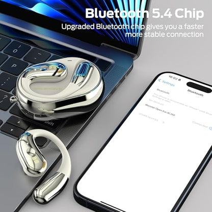 Monster Open Ear AC360, Bluetooth 6.0 Headphones with24H Playtime, IPX5 Waterproof, Touch Control, Wireless Rotary Earphone with Lanyard, Lightweight Comfort Fit for Sports/Running/Gym