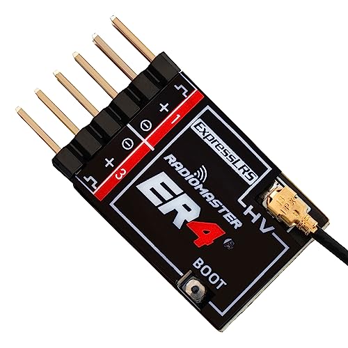 Speedybee RadioMaster ER4 ELRS PWM Receiver: 2.4GHz 4Ch ExpressLRS Receiver Nano Module for RC Vehicles