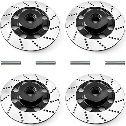 Brake Discs with 12mm Hex Hub for Tamiya Sakura D4 1/10 Scale RC Cars - Aluminum Alloy Upgrade Kit for Drift, On-Road RC Car - CNC Machined Performance Part with Anodized Finish Black - color: Black