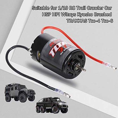 GoolRC 550 21T Brushed Motor for 1/10 RC Trail Crawler Car HSP HPI Wltoys Kyosho TRAXXAS TRX-4 TRX-6, 3.175mm Output Shaft with Integrated Cooling Fan - size: 21T