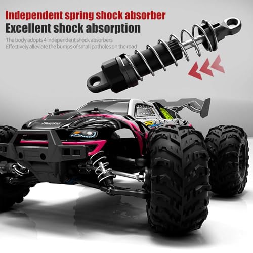 43MPH+ Brushless Fast RC Cars for Adults, 1:16 4WD RC Truck with Light, High Speed, Fast RC Car Off-Road Waterproof Truck, 3 Batteries (Blue) - color: 16101pro,3 Batteries(blue)
