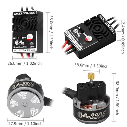 2205 2200KV Brushless Outrunner Motor with Mount and 30A Brushless ESC Electric Speed Controller for TRX4M 1/18 Remote Control Crawler Upgrade - size: Motor & ESC