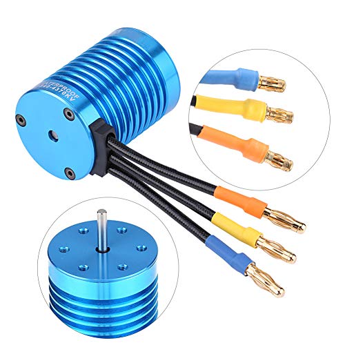 RC Car Motor Brushless Motor, 3000KV / 4370KV Sensorless Brushless Motor RC Motor Cooling Fans Surpass for 1/10 1/12 RC Car Truck Crawler (4370KV)