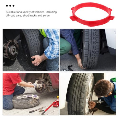 Mikikit Rc Tire Band Tool and Mounting Clamp for Rc Cars and Trucks Red Rubber Glue Bands Replacement Compatible with Short Truck and Camper Tires Essential Wheel Adhesive Accessory