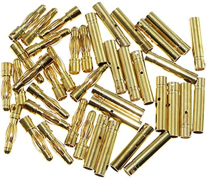 20 Pairs Gold-Plated 4MM 4.0MM Banana Plug Bullet Male and Female Connector Adapter for RC Lipo Battery ESC Motors (4.0MM) - size: 20Pairs 4.0MM