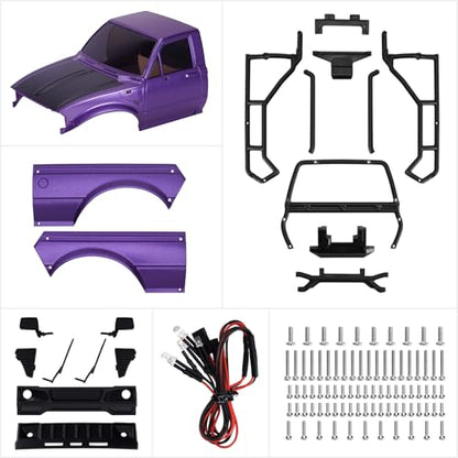 INJORA IR60 Pickup Hard Body Shell for 1/18 TRX4M Defender Bronco (Purple) - color: Purple