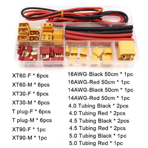 Sparkhobby Connector DIY Box （XT30 / XT60 /XT90 / T-Plug/Silicone Wire ） Male Female Kits for RC FPV Drones Car Lipo Battery Accessory