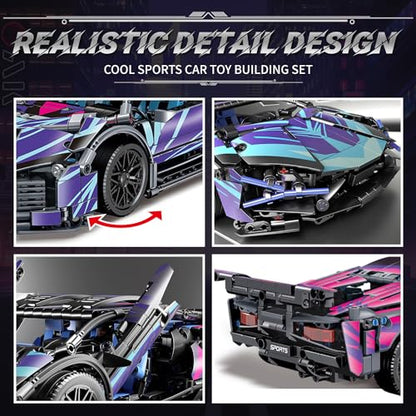 WINGIFT 934 Piece Sports Car Building Blocks Toys Boys or Adults Kits, 1:14 Race Car Model Building Set, Adult Collectible Model Cars Set to Build, STEM Super Cars Sets for Boys Girls Age 6-12, 8-14 - style: 1329 Pieces