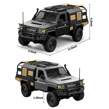 ARRIS MN82S 1/12 Toyota LC79 RC Rock Crawler 4WD RTR Truck | Realistic LC79 Body, LED Lights, Full Proportional Control, Trail Ready Design - color: Mn82s-silver