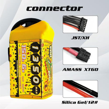 CNHL Speedy Pizza 1350mAh 6S Lipo Battery 22.2V 150C XT60 Plug | Low internal resistance offers explosive acceleration and agile control for FPV racing drones and cinematic quadcopters.