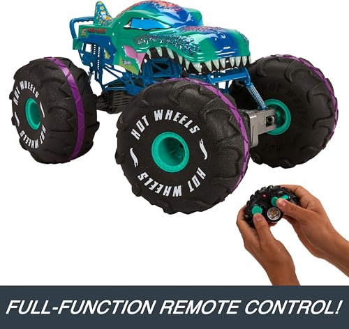 Hot Wheels RC Monster Trucks Mega-Wrex in 1:6th Scale, Extra Large Remote-Control Toy Truck, More Than 2ft Long - color: Multicolor