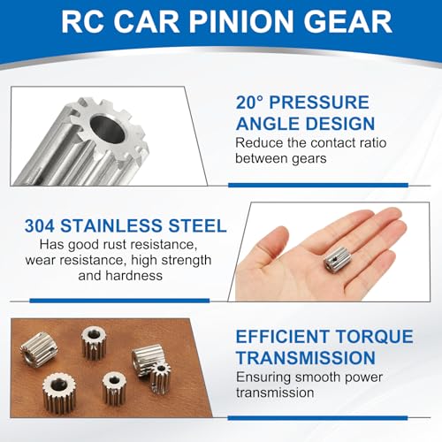 uxcell 1 Mod 11T Spur Gear 5mm Bore, 304 Stainless Steel Pinion Gear, 20°Pressure Angle, for Spur Rack and RC Model Car or Motor DIY - size: 1 Mod 11T, 5mm