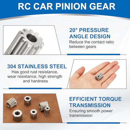 uxcell 1 Mod 11T Spur Gear 5mm Bore, 304 Stainless Steel Pinion Gear, 20°Pressure Angle, for Spur Rack and RC Model Car or Motor DIY - size: 1 Mod 11T, 5mm