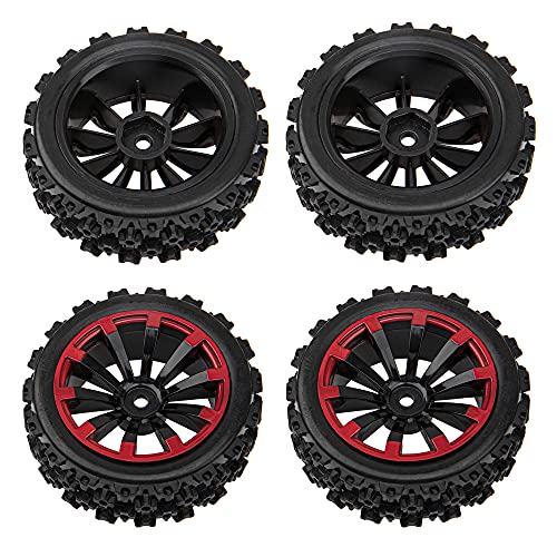 10-Spoke 12mm Hex Hub Wheel Rims & Rubber Tires Compatible with HSP Tamiya HPI Kyosho 1/10 1/12 On-Road Touring Car,WLtoys 1/14 144001 Traxxas 1/16 Slash 1/18 A959B RC Buggy