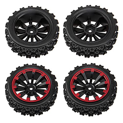 10-Spoke 12mm Hex Hub Wheel Rims & Rubber Tires Compatible with HSP Tamiya HPI Kyosho 1/10 1/12 On-Road Touring Car,WLtoys 1/14 144001 Traxxas 1/16 Slash 1/18 A959B RC Buggy