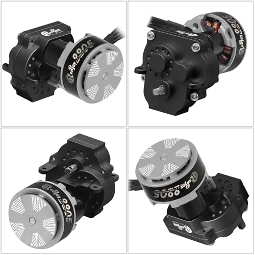 2205 2200KV Brushless Outrunner Motor with Mount & Gearbox Transmission and 30A Brushless ESC Electric Speed Controller & Battery Tray for TRX4M 1/18 Remote Control Crawler Upgrade (Black) - color: Black