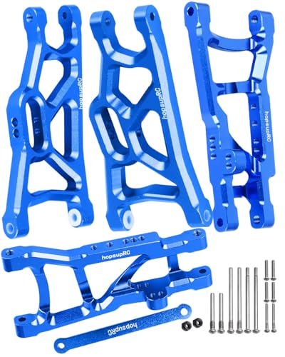 Suspension A-Arms Upgrades Part for 1/10 Slash 2WD VXL,4PCS Alloy Aluminum Front Rear Suspension A Arms and Tie Bar Hops Up,Replacement of 2555 3631 2532,Navy Blue