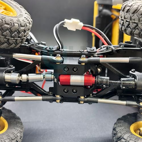 Complete RC Metal Transmission Gearbox Case with Gear Compatible for FMS FCX24M RC Crawler Car Upgrades Parts Transmission Center Gearbox Case for FMS FCX24M Accessories(Red) - color: Red