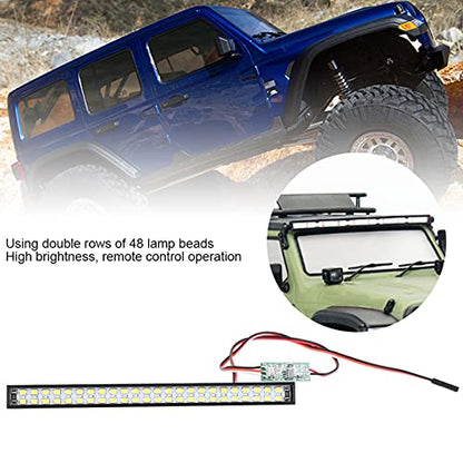 48Pcs LED RC Roof Lamp, 3Modes 147x12x11.5mm/5.8x0.5x0.5in Crawler 5V-8.4V Light Kit with Bag Screw Accessories Plastic LED Light Bar Part Accessory for, HPI Car