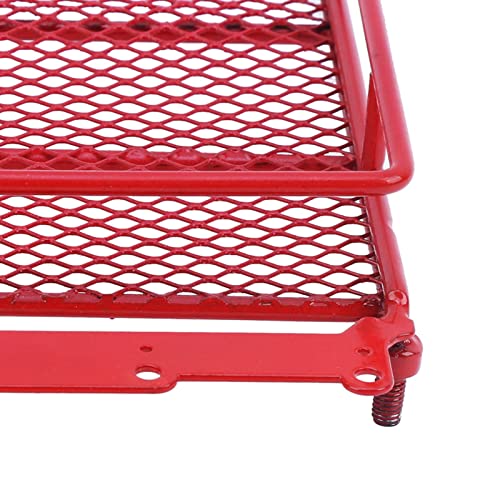 Metal ROOF Rack Luggage Carrier LED Light MN 1/12 RC Crawler Durable Practical RED Black Silver Applicable Remote Control CAR (Red) - color: Red