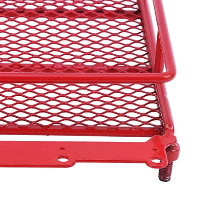 Metal ROOF Rack Luggage Carrier LED Light MN 1/12 RC Crawler Durable Practical RED Black Silver Applicable Remote Control CAR (Red) - color: Red