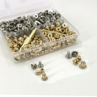 440Pcs Threaded Inserts Bolt Set M2.5 M3 Heat Set Insert Brass Nut with Bolt for 3D Printed Plastic Parts - size: (440pcs) M2.5, M3