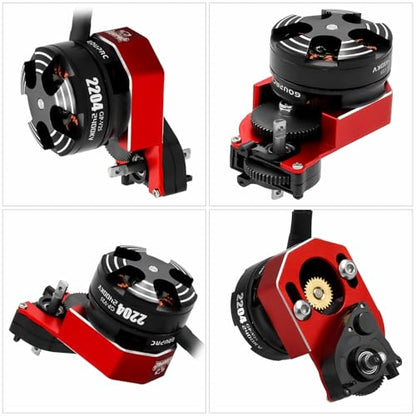 GOUPRC 2204 2400KV Brushless Outrunner Motor with Transmission & 30A Brushless Mini Esc for SCX24 Axial 1/24 Remote Control Car Truck Crawler Black & Red - color: Black Red