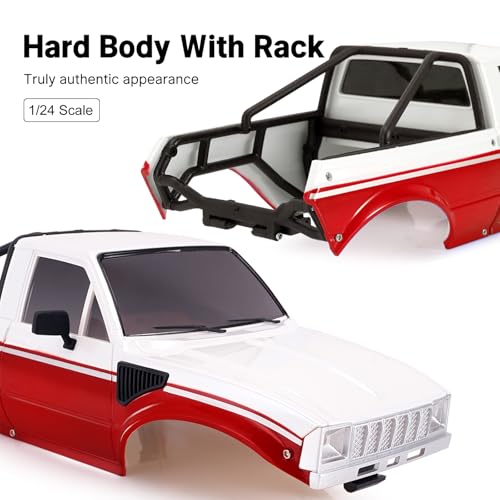 INJORA IR60 Pickup Hard Body Shell for TRX4M Defender Bronco (Red White) - color: Red White