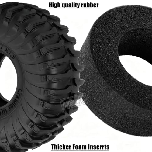 1.9 RC Wheels and Tires for 1/10 SCX10 90046 AXI03007 TRX4 TRX6 VS4-10 Gen7 Gen8 MST CFX D90.Aluminium RC Truck Tires Highway Tires 1.9" RC Wheels 1.9 Beadlock Wheel Rim RC Tires,Pink - color: Pink(1.9tires)