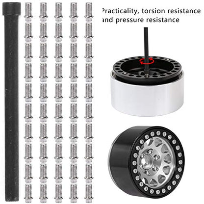 VGEBY RC Car Screw 50Pcs RC Car Wheel Rims Hub Screws Stainless Steel Screws for 1/10 RC Crawler Car - size: M3