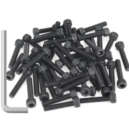 55 Pieces M5 x 25mm Socket Head Cap Screws, Thread Pitch 0.8mm, Sutemribor M5 Black Screws, 12.9 Grade Alloy Steel, Black Oxide Finish, Fully Threaded - size: M5 x 25mm, style: Socket Head