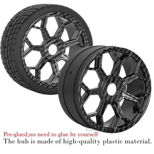 RC Wheels Tires for 1/8 Typhon 6S BLX,1/7 Infraction 6S BLX,Limitless,RC Highway Tires Wheels Soft Tires Truck Tire Highway Tires,Carbon Fibre - color: Carbon Fibre - (Rc Wheels Tires)