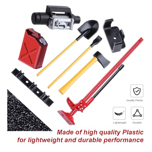 Hobbypark Mini RC Rock Crawler Accessories Decorative Tool Sets Digging Shovel Fuel Tank High Jack Winch for 1:10 Climbing Car
