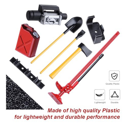 Hobbypark Mini RC Rock Crawler Accessories Decorative Tool Sets Digging Shovel Fuel Tank High Jack Winch for 1:10 Climbing Car