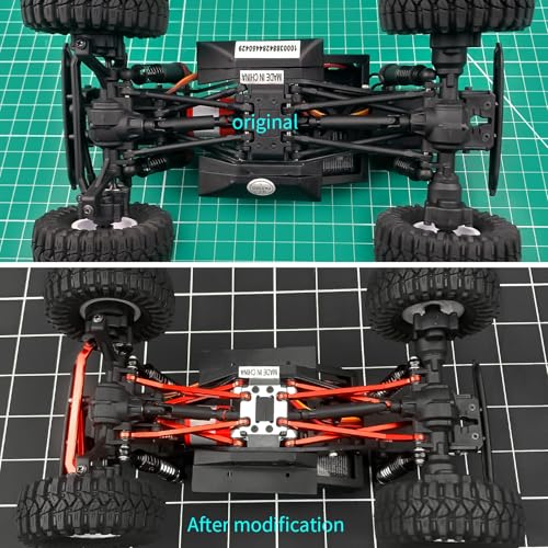 8Pcs High Clearance Chassis Linkage Kit for 1/18 Redcat Ascent | Aluminum Steering Link Set,RC Upgrade Parts - style: Red