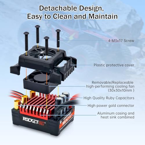 Surpass Hobby Supersonic V2 130A ESC Motor Over-Heat Protection Brushless Esc with Plug for 1/8 RC Car - style: 130A