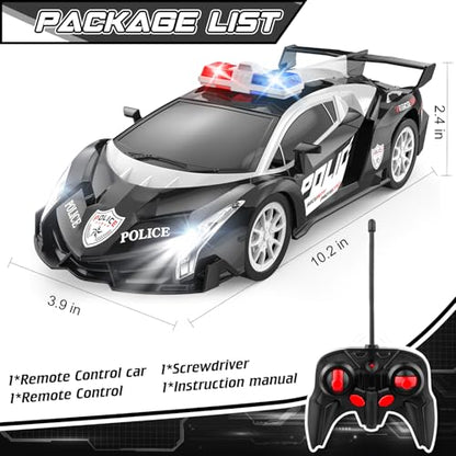 Growsland Remote Control Car Rc Cars for Boys 4-7 8-12, Kids Car Toys for Boys with Cool Flashing Light, Vehicle Hobby Race Cars Toys for Boy Girls Ages 4-6 5-7 6-8 8-12 Birthday Gift - color: Black