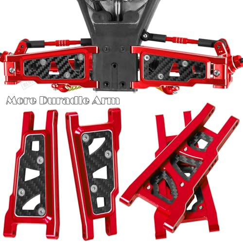 Upgrades Part for 1/10 Slash 4x4 VXL,Alloy Suspension Arm,Shock Absorber,Caster Block,Steering Blocks,Stub Axle Carriers,Steering Bellcranks,Shock Tower,Body Mounts,Drive Shaft,Links,Red - color: Red - (1 Set)